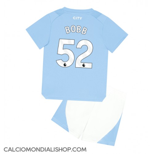 Maglie da calcio Manchester City Oscar Bobb #52 Prima Maglia Bambino 2023-24 Manica Corta (+ Pantaloni corti)